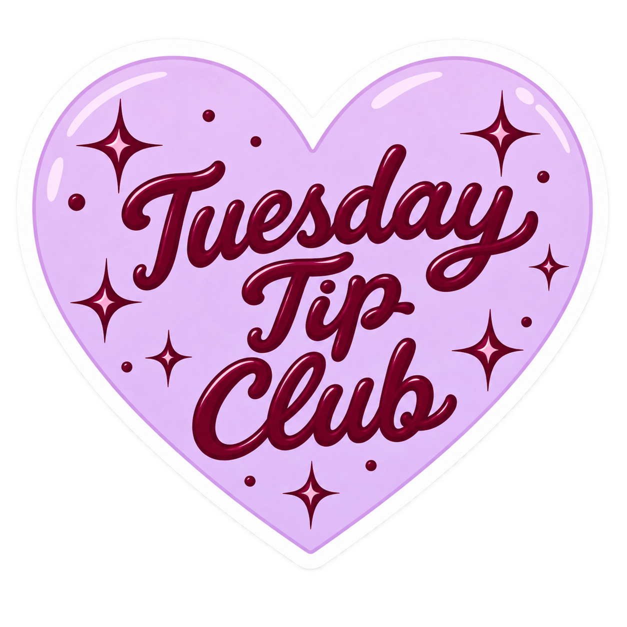 Tuesday Tip Club heart sticker